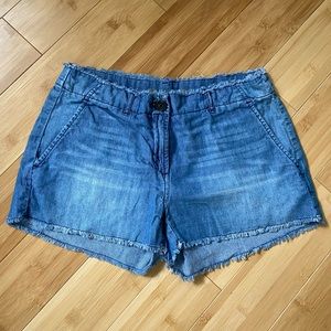 Denim Frayed Shorts